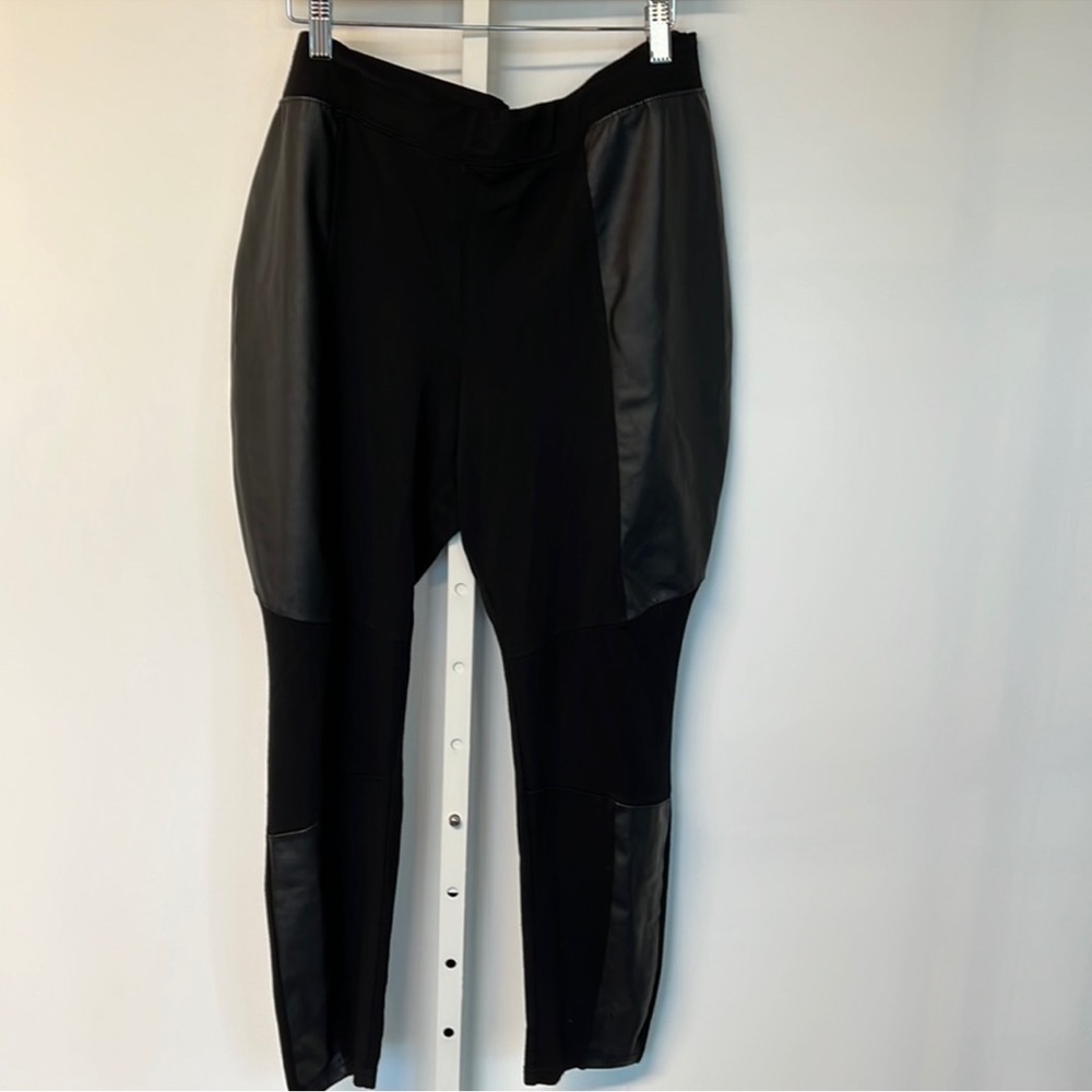 Alexia Faux Leather Panels Leggings Pants